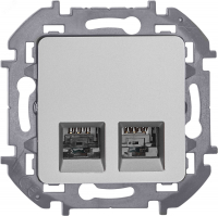 Розетка компьютерная двойная RJ45 категория 5Е UTP алюминий INSPIRIA IEK 673837