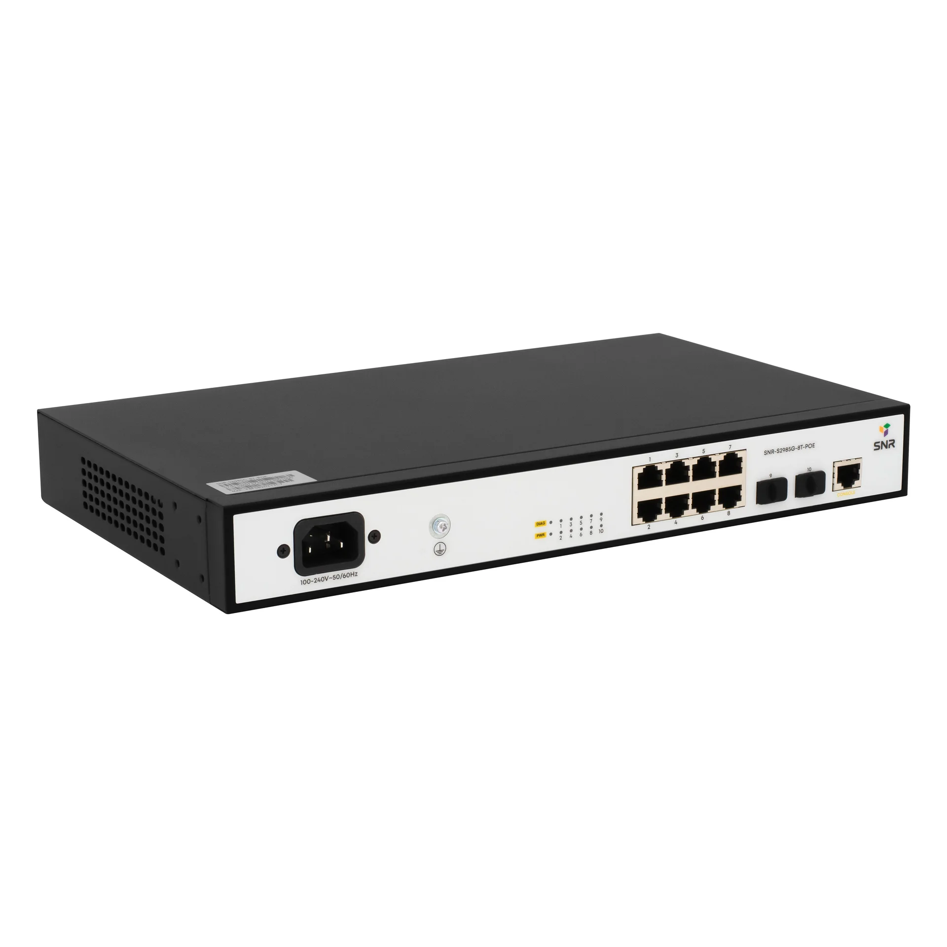 Коммутатор управляемый L2 8 портов RJ45/SFP 10 100 1000 Мб/с PoE 124 Вт SNR SNR-S2985G-8T-POE