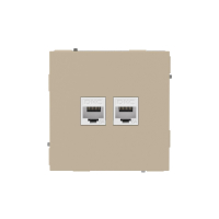 Компьютерная розетка RJ-45 без шторки, кат.6А двойная, KANT, ванильный марципан DKC 7015674