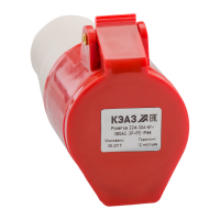 Розетка 214-16А-6h-380AC-3P+PE-IP44 КЭАЗ 222750