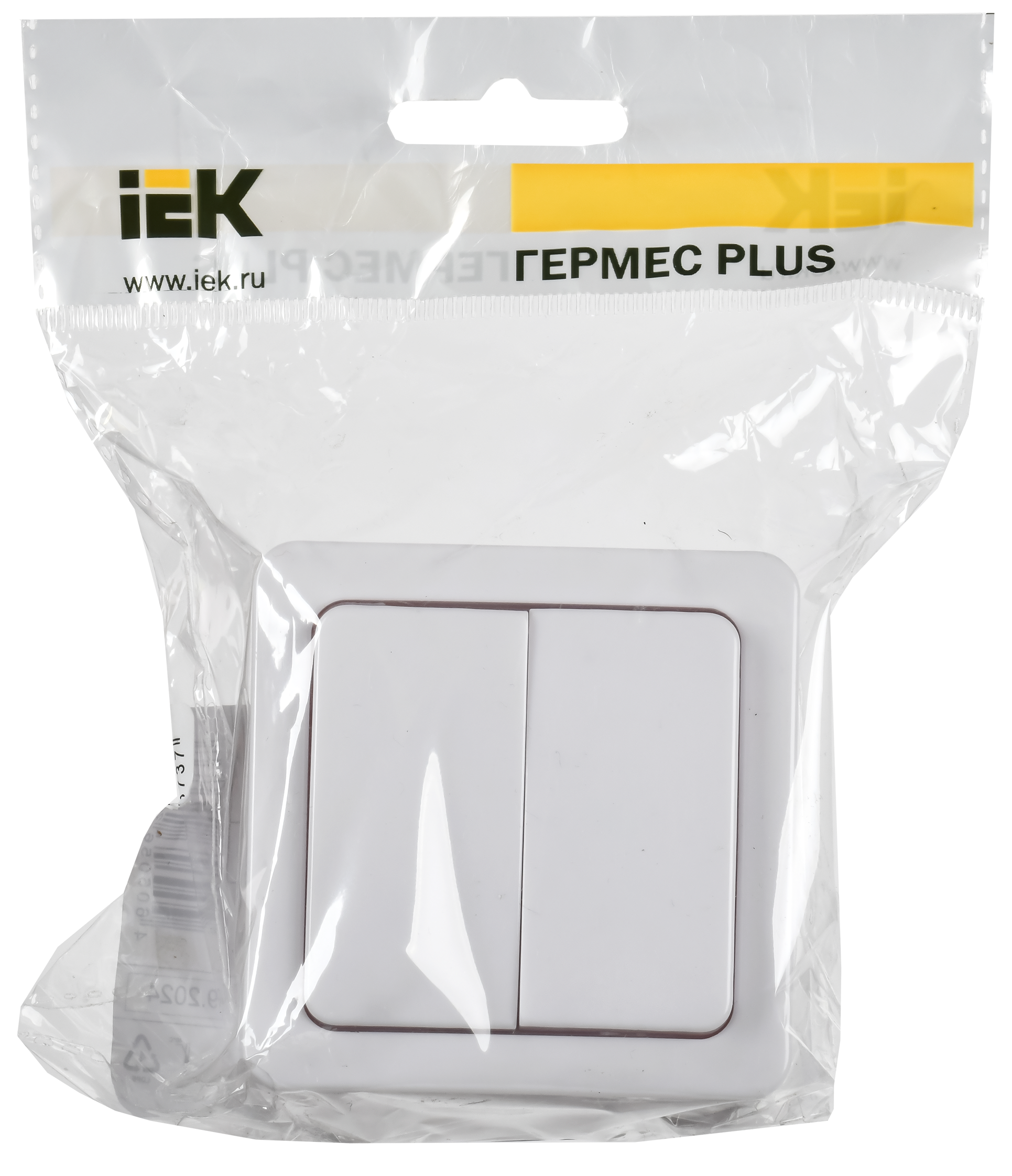 Гермес PLUS Выключатель двухклавишный ВС20-2-0-ГПБ наружный IP54 IEK EVMP20-K01-10-54-EC