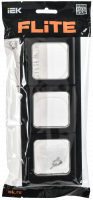 FLITE Рамка 3-местная IP55 Рпро-3-55-ФлЧ черный IEK FI-M30-32-55-K02
