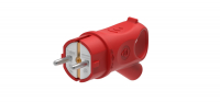 MultiSet Вилка 2К+З угловая каучуковая 16А/250В IP44 Красная Systeme Electric MST1402RD