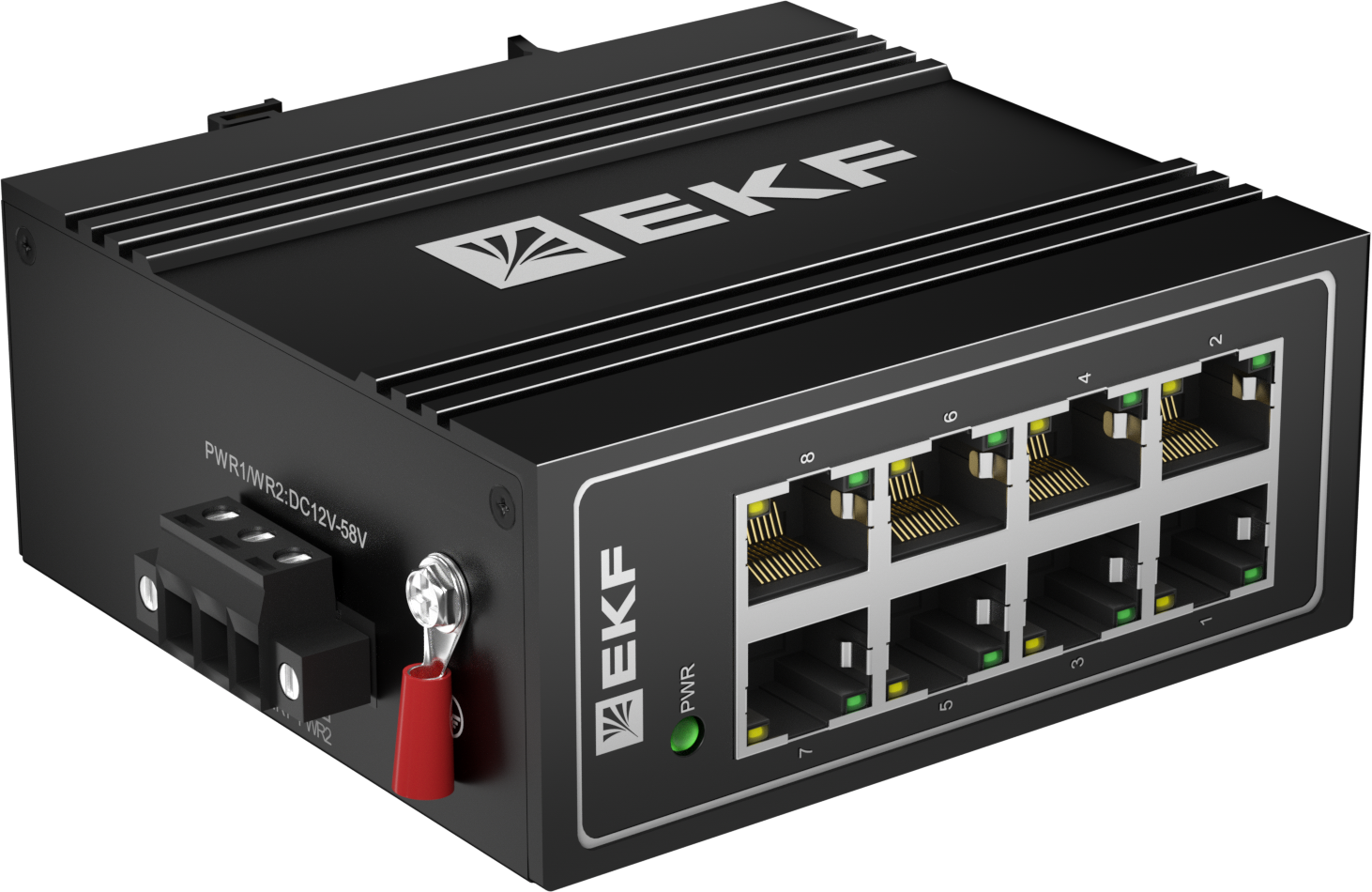 Коммутатор промышленный неуправляемый U-8T, 8 портов 10/100Base-T(X) RJ45, монтаж на динрейку TSX EKF TSX-U-8T