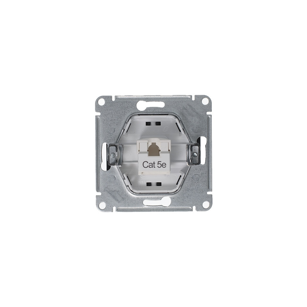 GLOSSA Розетка компьютерная RJ45 категория 5E антрацит в рамку Systeme Electric GSL000781K