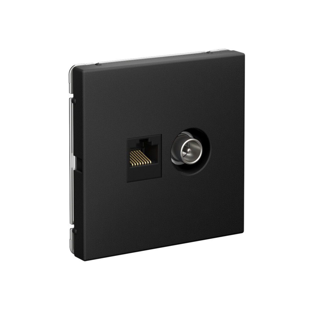 ARTGALLERY розетка двойная ТВ + компьютерная RJ45, кат. 5Е, карбон Systeme Electric GAL001089