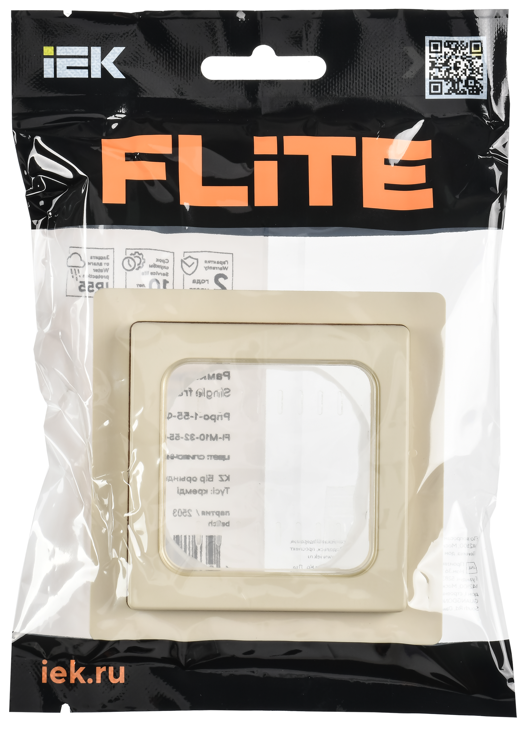 FLITE Рамка 1-местная IP55 Рпро-1-55-ФлСл сливочный IEK FI-M10-32-55-K86