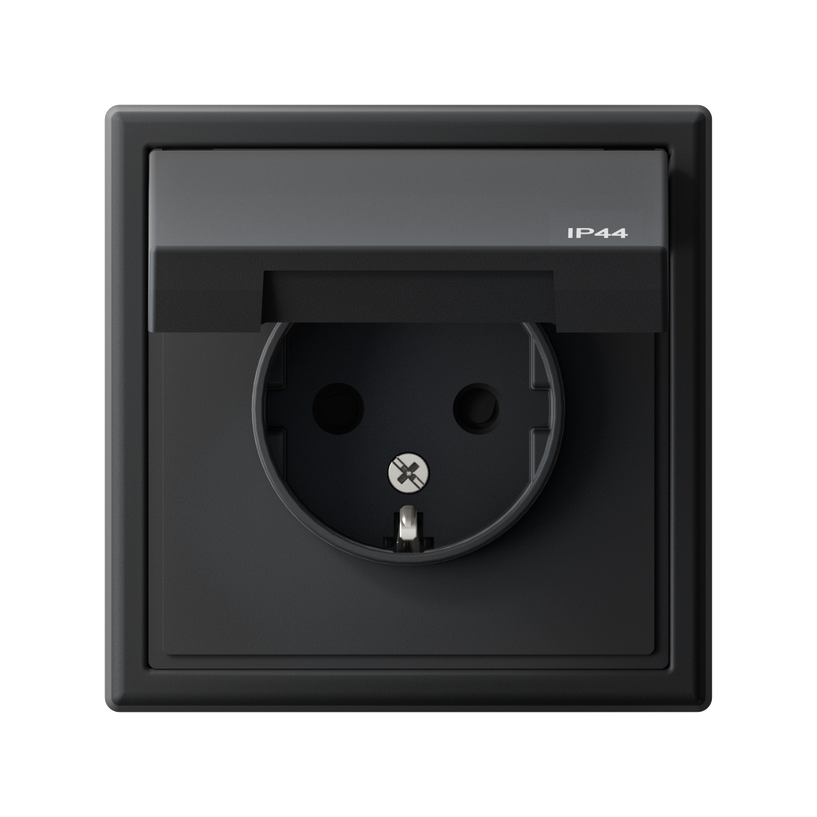 ARTGALLERY розетка с заземл. со шт. с крышк, 16А, IP44, механизм, карбон Systeme Electric GAL441046