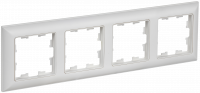 BRITE Рамка 4-местная РУ-4-БрАБ арктический белый/белый IEK BR-M42-12-K91
