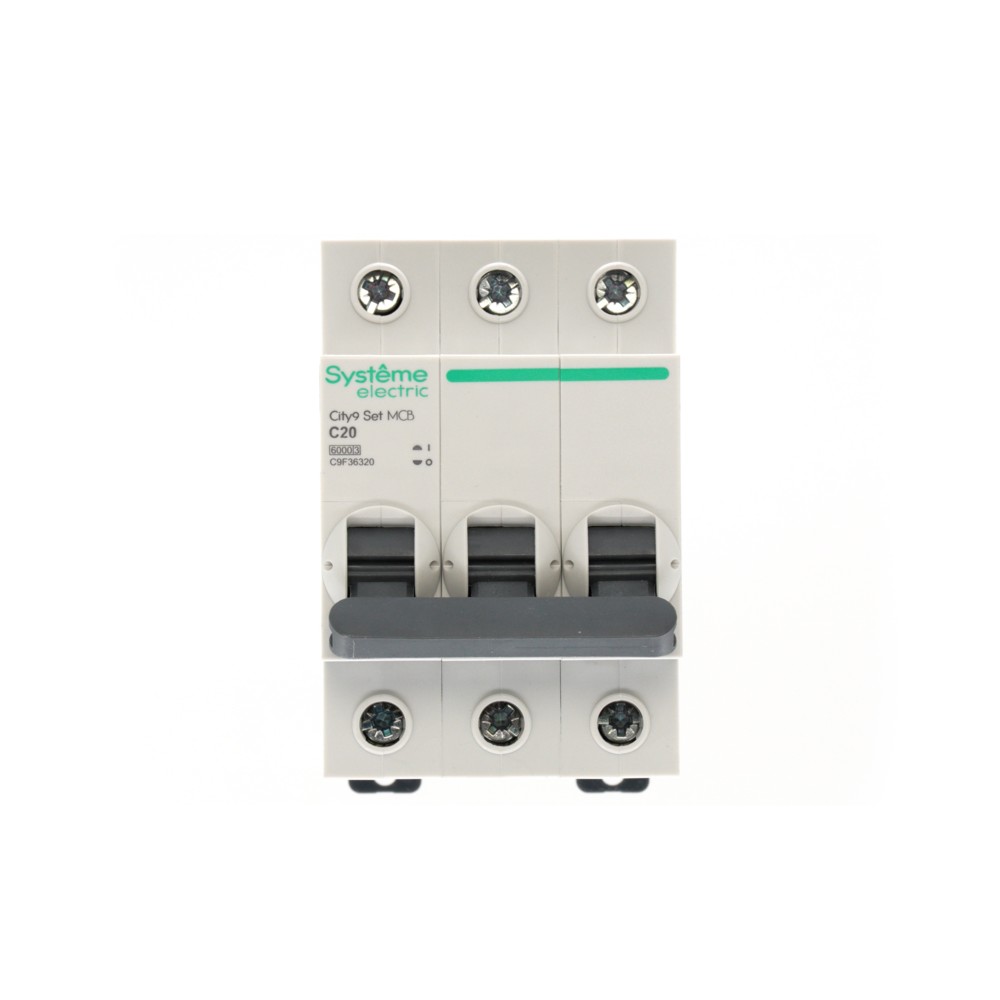 Выключатель автоматический трехполюсный (АВ) С 20А 3P 6kA 400В City9 Set Systeme Electric C9F36320