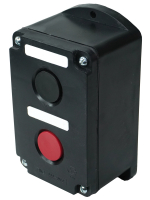 Пост управления ПКЕ 222-2 У2, 10А, 660В, 2 элемента, чёрный и красный цилиндр, накладной, IP54 Электротехник ET519076