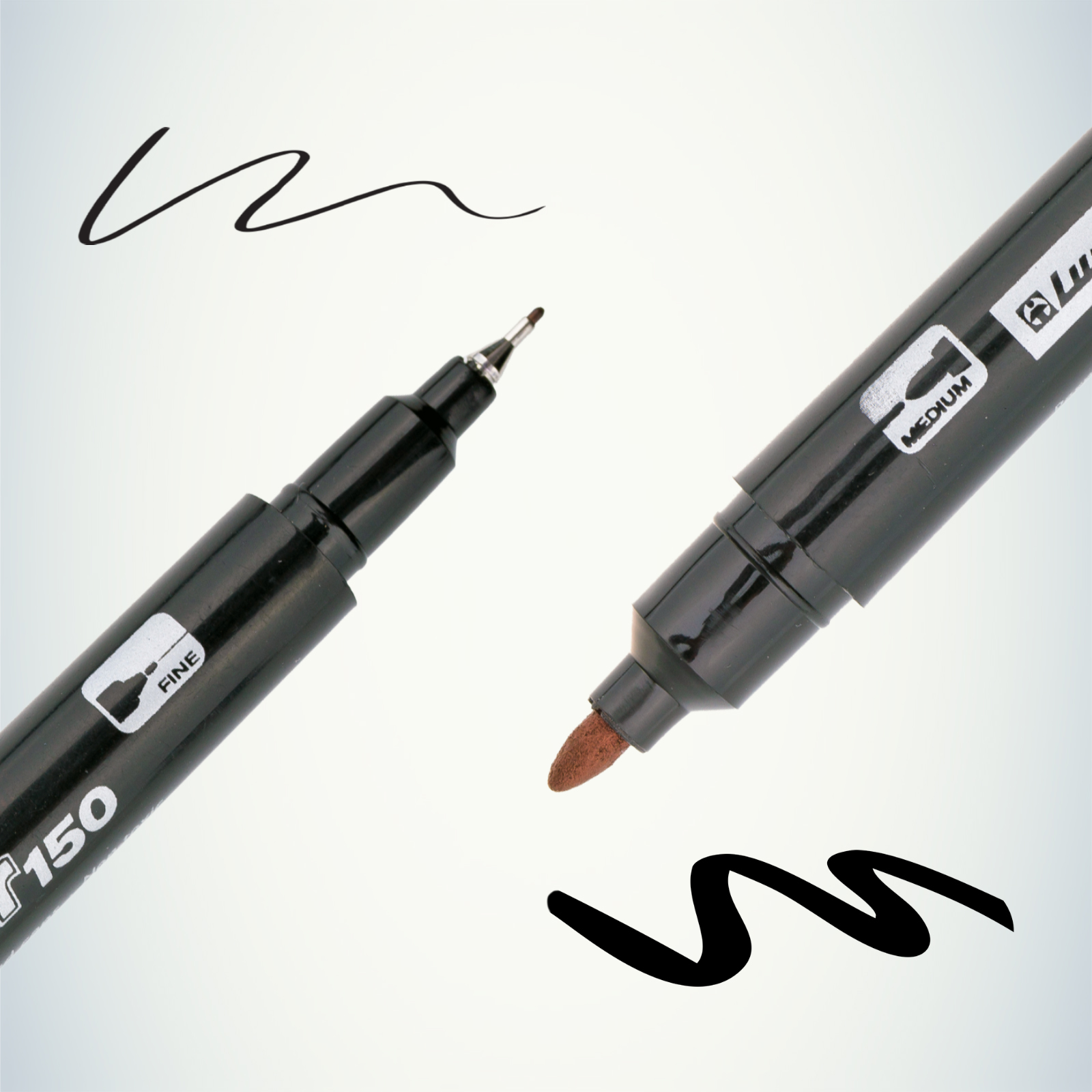 Маркер перманентный двухсторонний Luxor 150 черный, пулевидный, 0,7/1мм ЭРА Б0048245