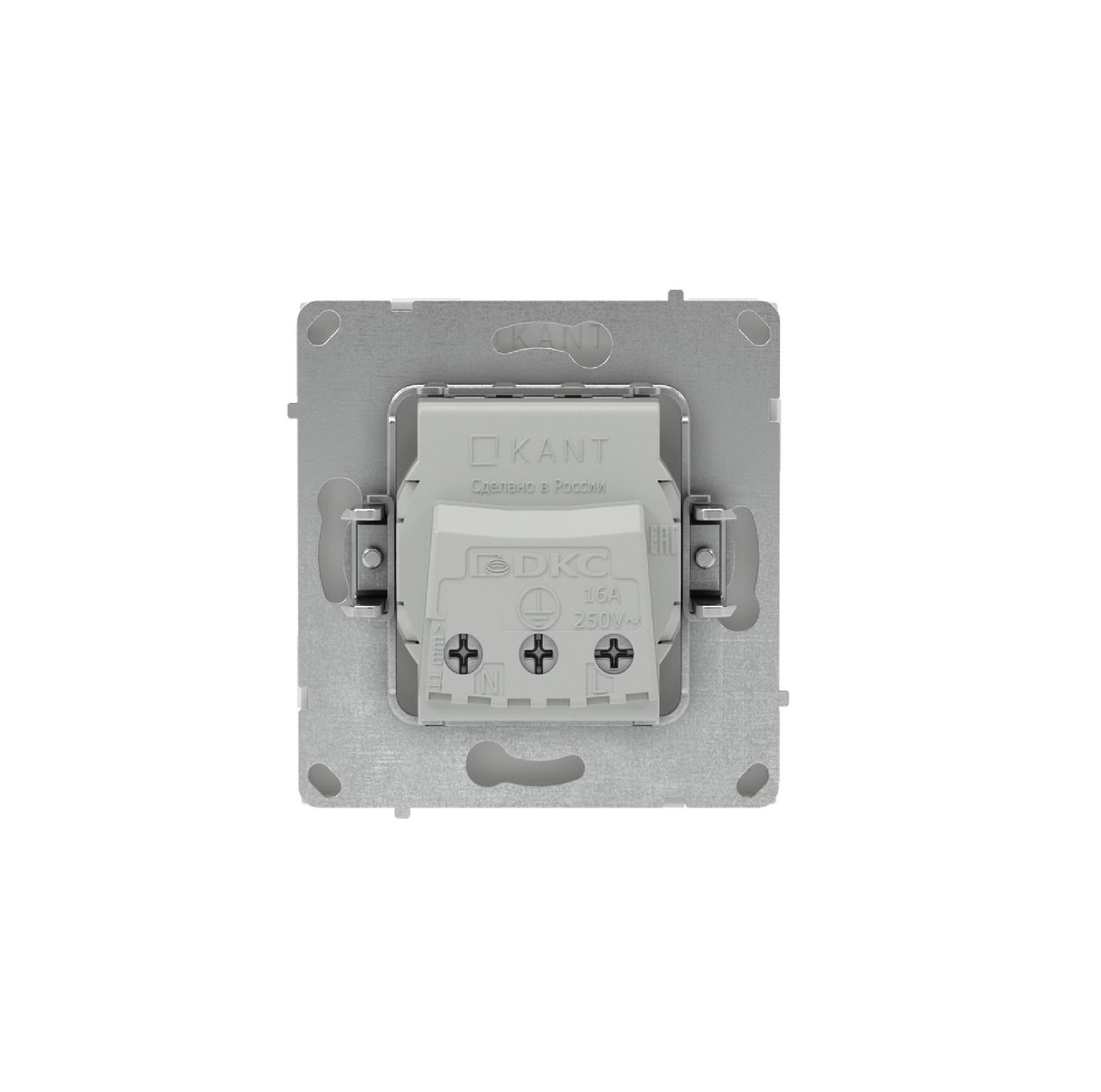 Розетка силовая, 2P+E, с з/ш, KANT, белый песок DKC 7010003