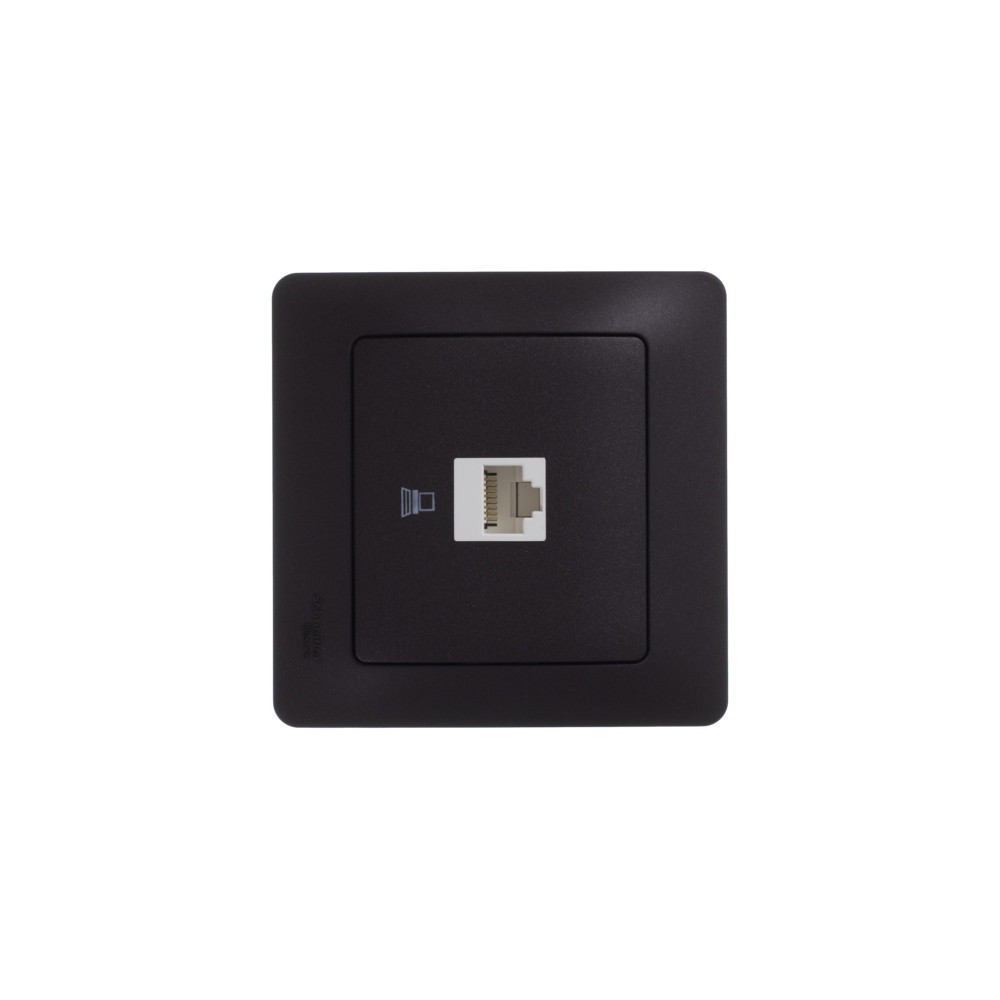 GLOSSA Розетка компьютерная RJ45 категория 5E шоколад в рамку Systeme Electric GSL000881K