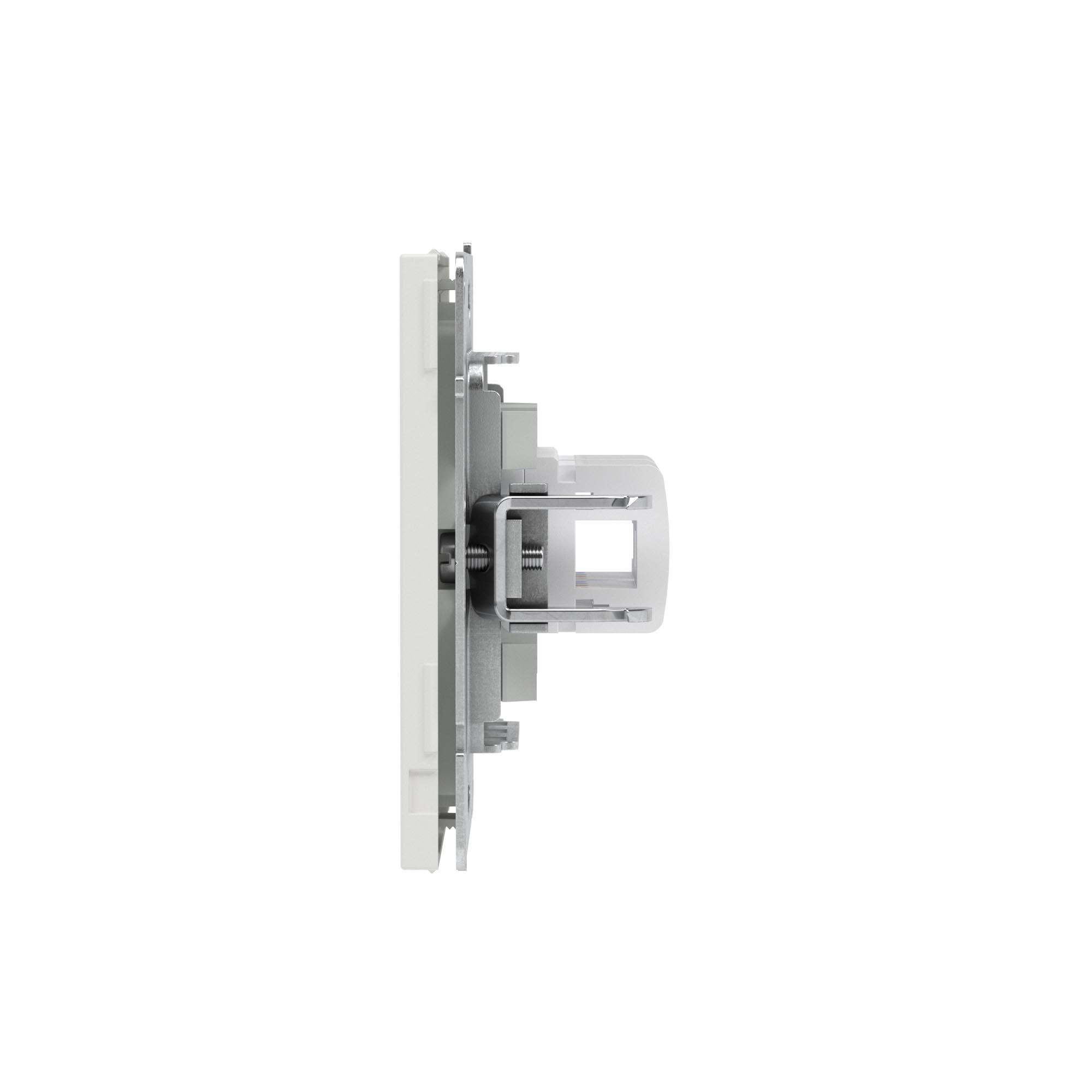 Компьютерная розетка RJ-45 без шторки, кат.5е двойная, KANT, белый песок DKC 7010664