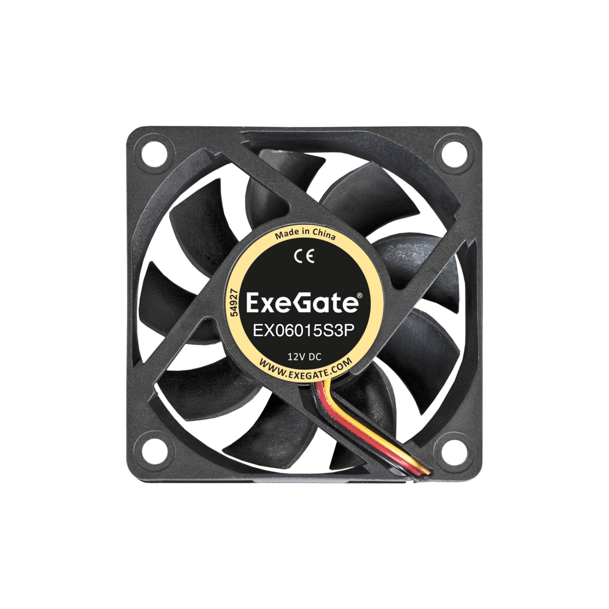 Вентилятор для корпуса 12В DC, 60x60x15 мм, 3pin, 3500RPM, 24dBA, подшипник скольжения ExeGate EX281212RUS