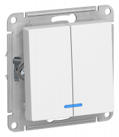 ATLASDESIGN 2-клавишный ВЫКЛЮЧАТЕЛЬ с подсветкой, сх.5а, 10АХ, механизм, ЛОТОС Systeme Electric ATN001353