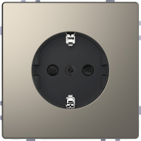 Розетка D-Life 16А с заземляющим контактом и      шторками никель SD Schneider Electric MTN2300-6050