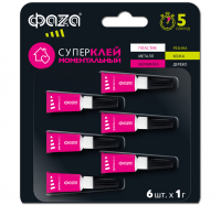 Супер-клей моментальный GSp- 1x 6 BL-6 1г ФАZА 5044036