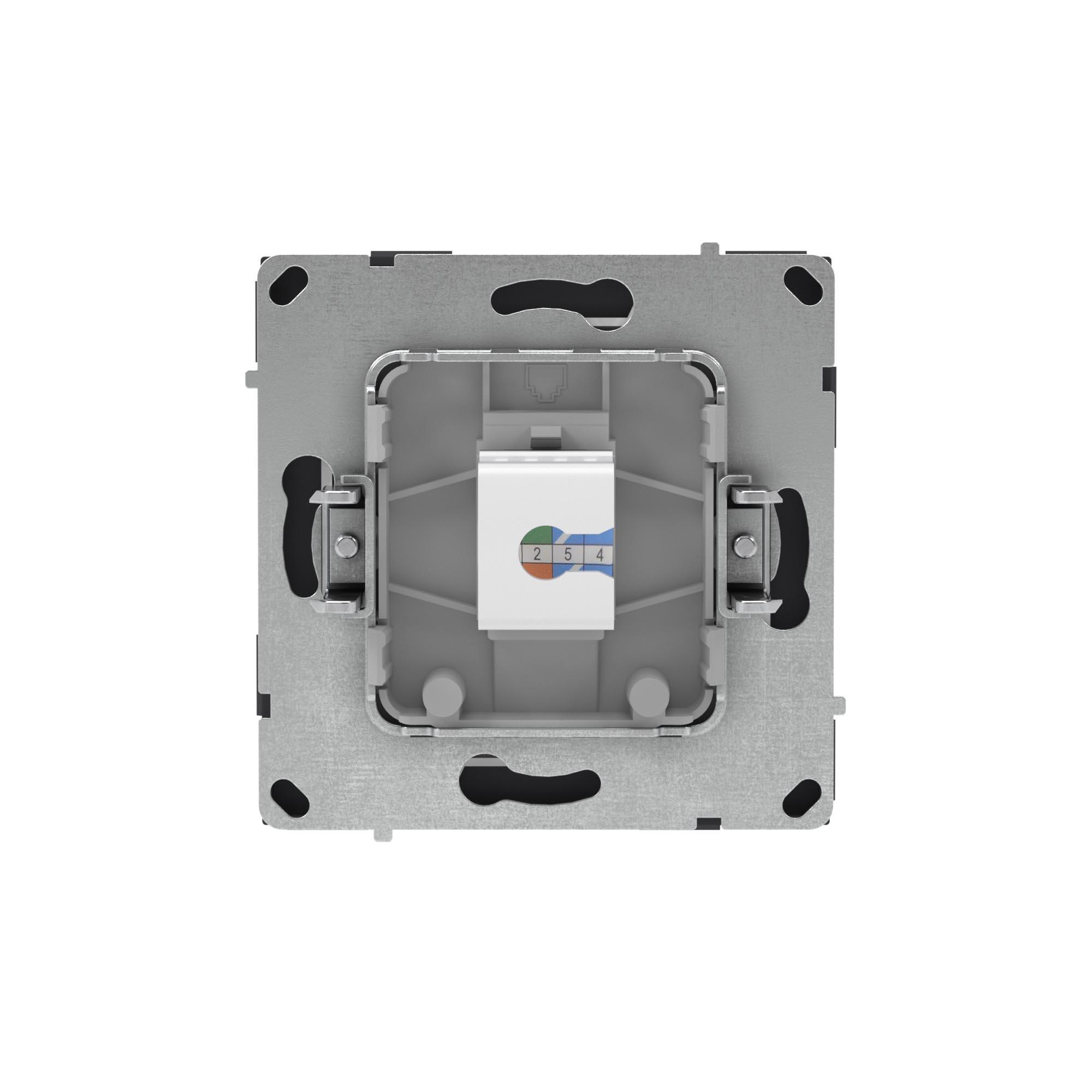 Компьютерная розетка RJ-45 без шторки, кат.5е одинарная, KANT, черный уголь DKC 7012663
