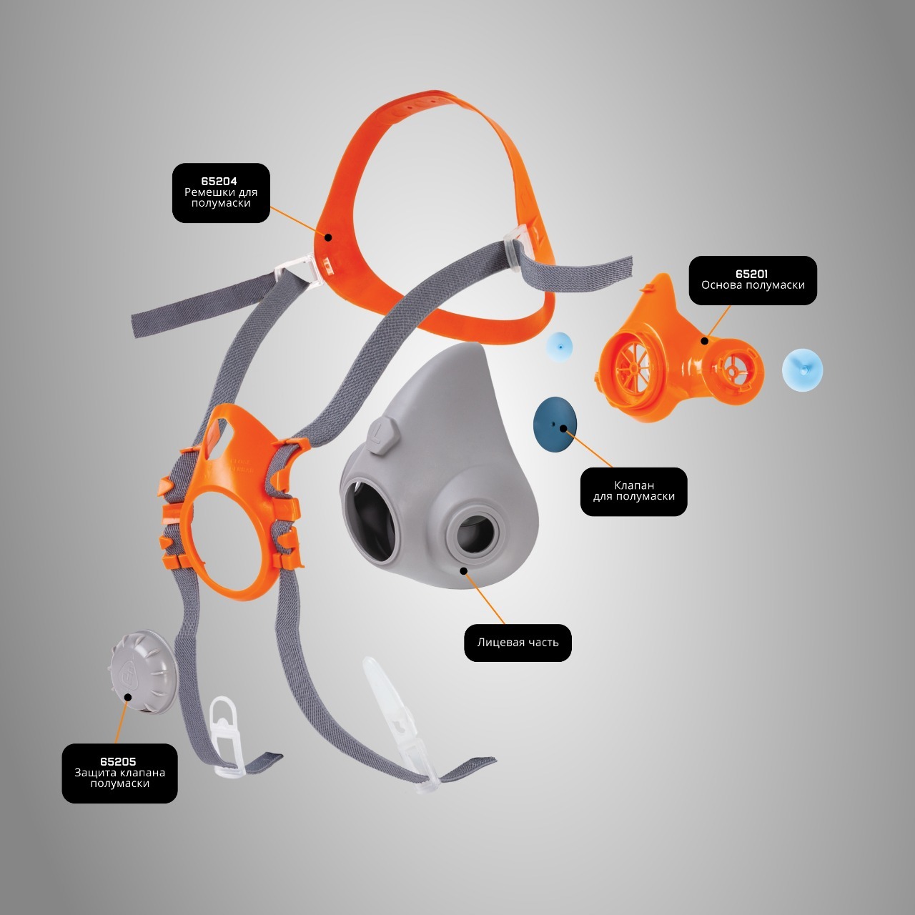 Полумаска Jeta Safety фильтрующая из изолирующих материалов, размер L, фильтры в комплект не входят 6500-L