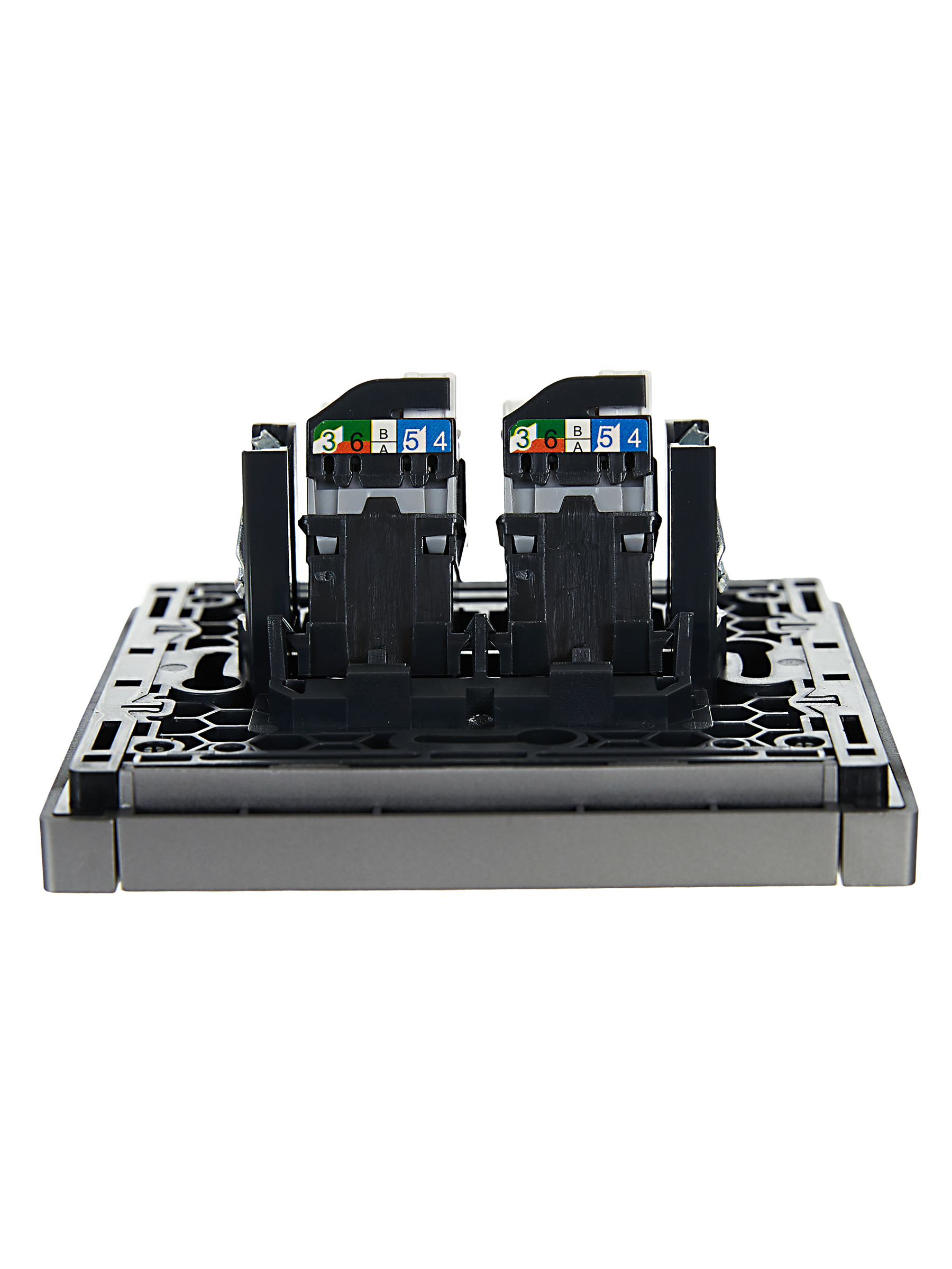 FORTE&PIANO Розетка компьютерная двойная RJ45 кат.5E FP533 сталь IEK FP-K20-1-K46