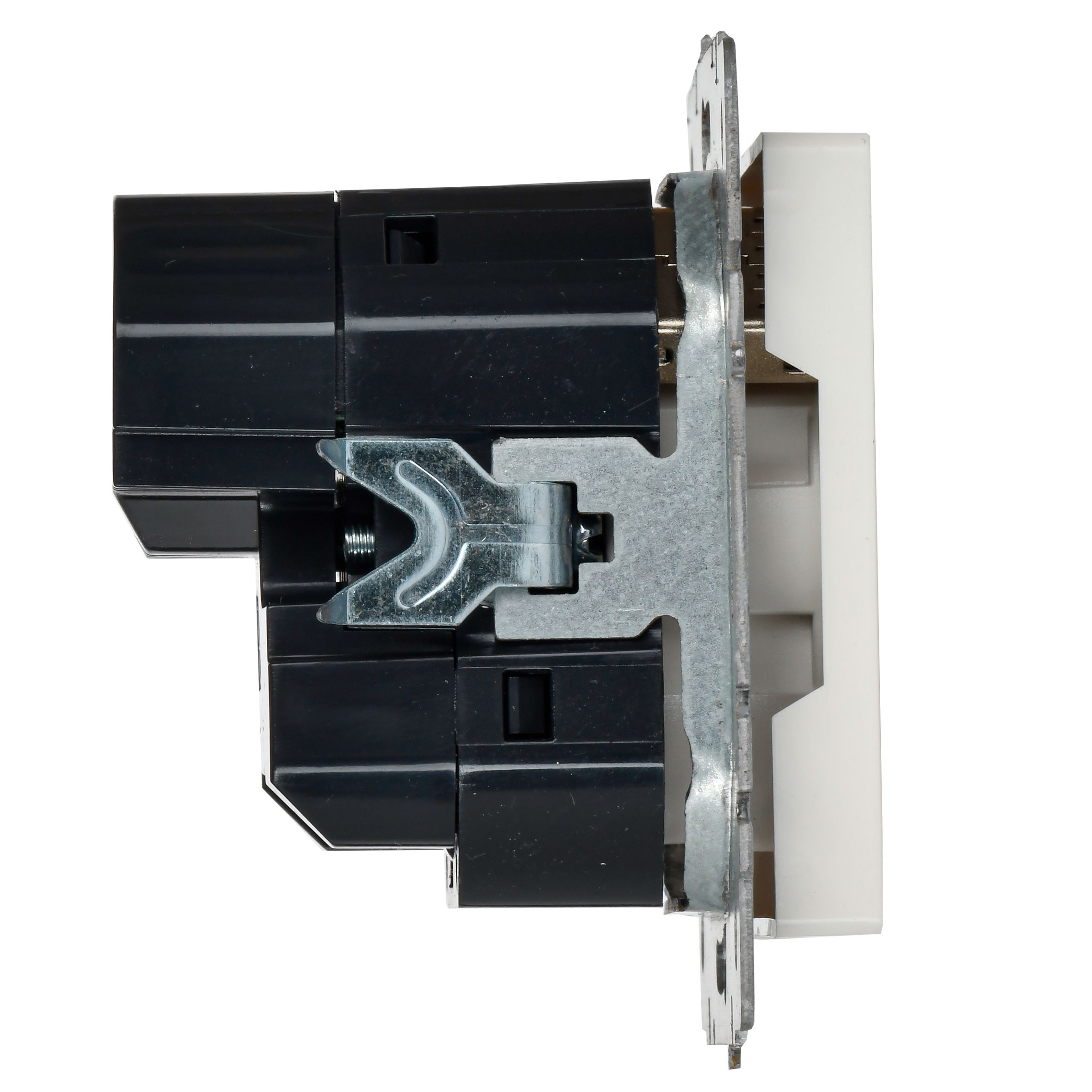 BRITE Розетка с заземлением с защитными шторками 16А с USB A+A 2,1А РЮш10-1-БрБ белый IEK BR-R14-16-U21-D21-K01