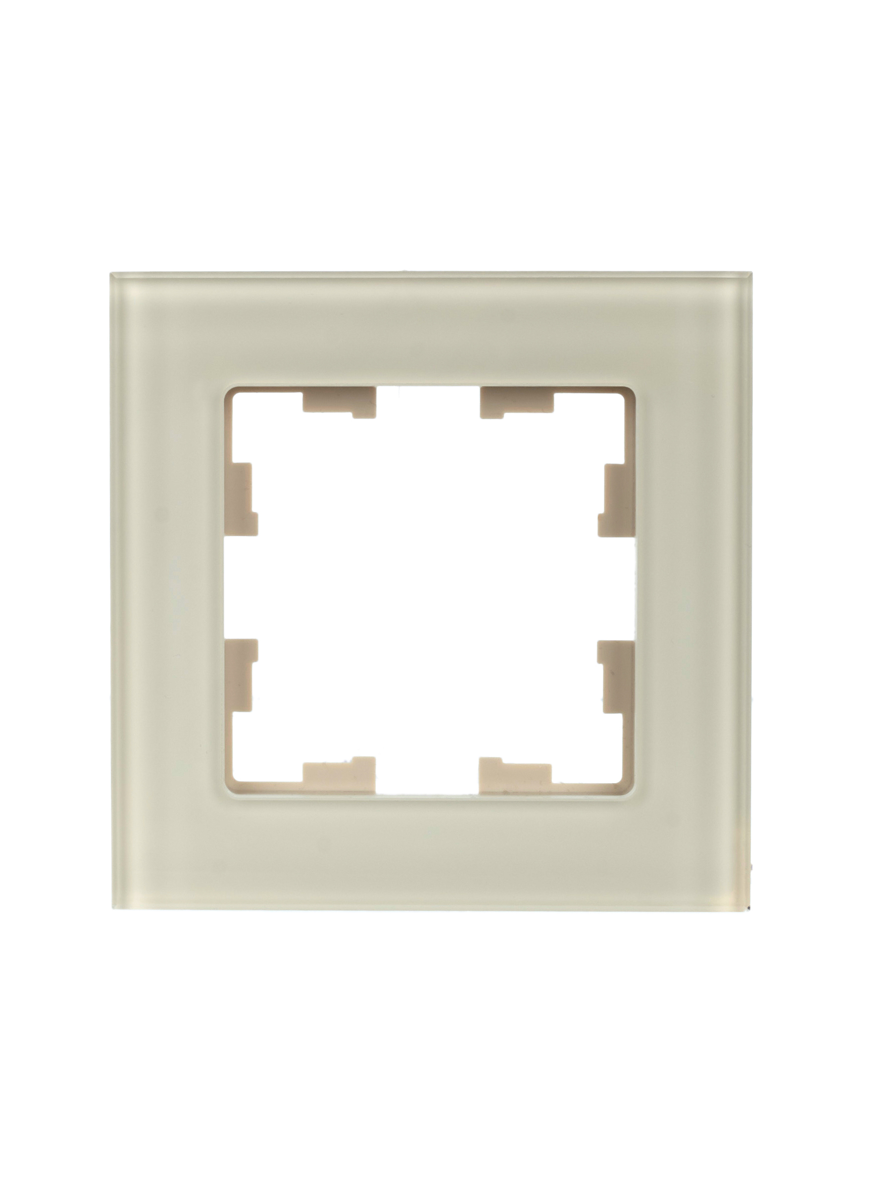 BRITE Рамка 1 пост РУ-1-2-БрВа стекло ванильный IEK BR-M12-G-K10