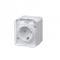 AtlasDesign Profi54 розетка с заземлением со шторками IP54 16А 250B, БЕЛЫЙ, Россия Systeme Electric ATN540145