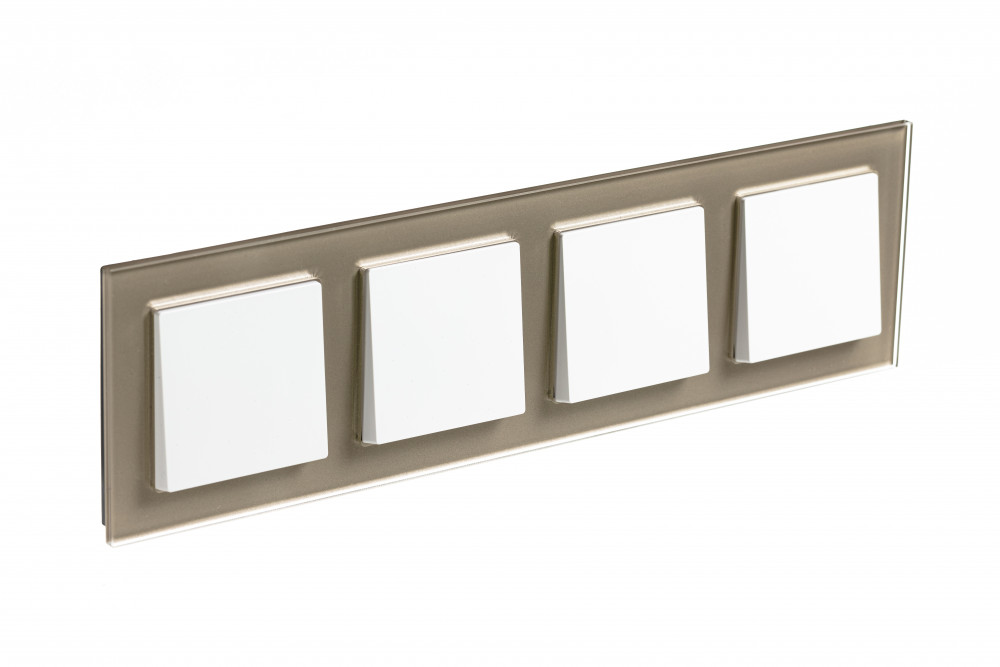 Рамка четырехпостовая ATLASDESIGN NATURE, СТЕКЛО ШАМПАНЬ Systeme Electric ATN320504