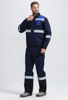 Костюм Виват-1 Премиум IMP (тк.Смесовая,240) брюки, т.синий/черный/васильковый, 56-58 182-188 Факел 87489145 87489145013