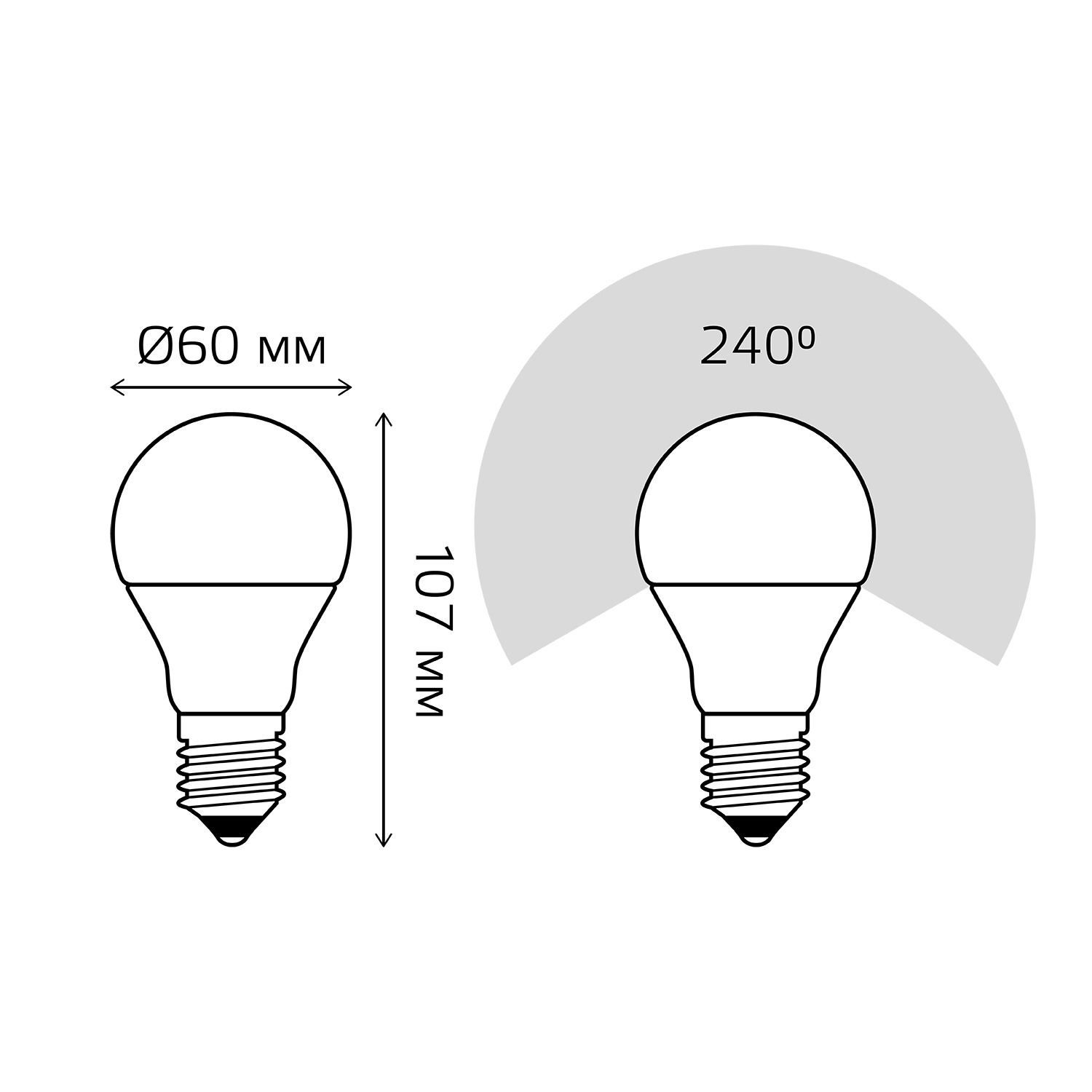Лампа светодиодная LED 10 Вт 880 лм 3000К А60 груша теплый E27 AC 220В Black GAUSS 102502110