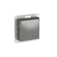 ATLASDESIGN РОЗЕТКА с заземл. со шторк. с крышкой,16А,IP20, быстрозажимные клеммы, СТАЛЬ Systeme Electric ATN000946S