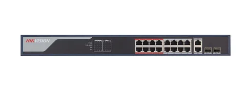 Коммутатор неуправляемый PoE, 16x10/100 Мб/с RJ45, 1xUplink 100 Мб/с, 1xSFP, 135 Вт Hikvision DS-3E0318P-E/M(С) 301802543