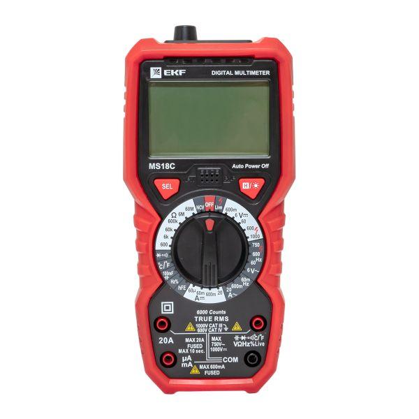 Мультиметр цифровой MS18C EKF Professional In-180701-pm18C