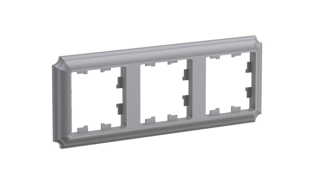 ATLASDESIGN ANTIQUE 3-постовая рамка, универсальная, СТАЛЬ Systeme Electric ATN100903