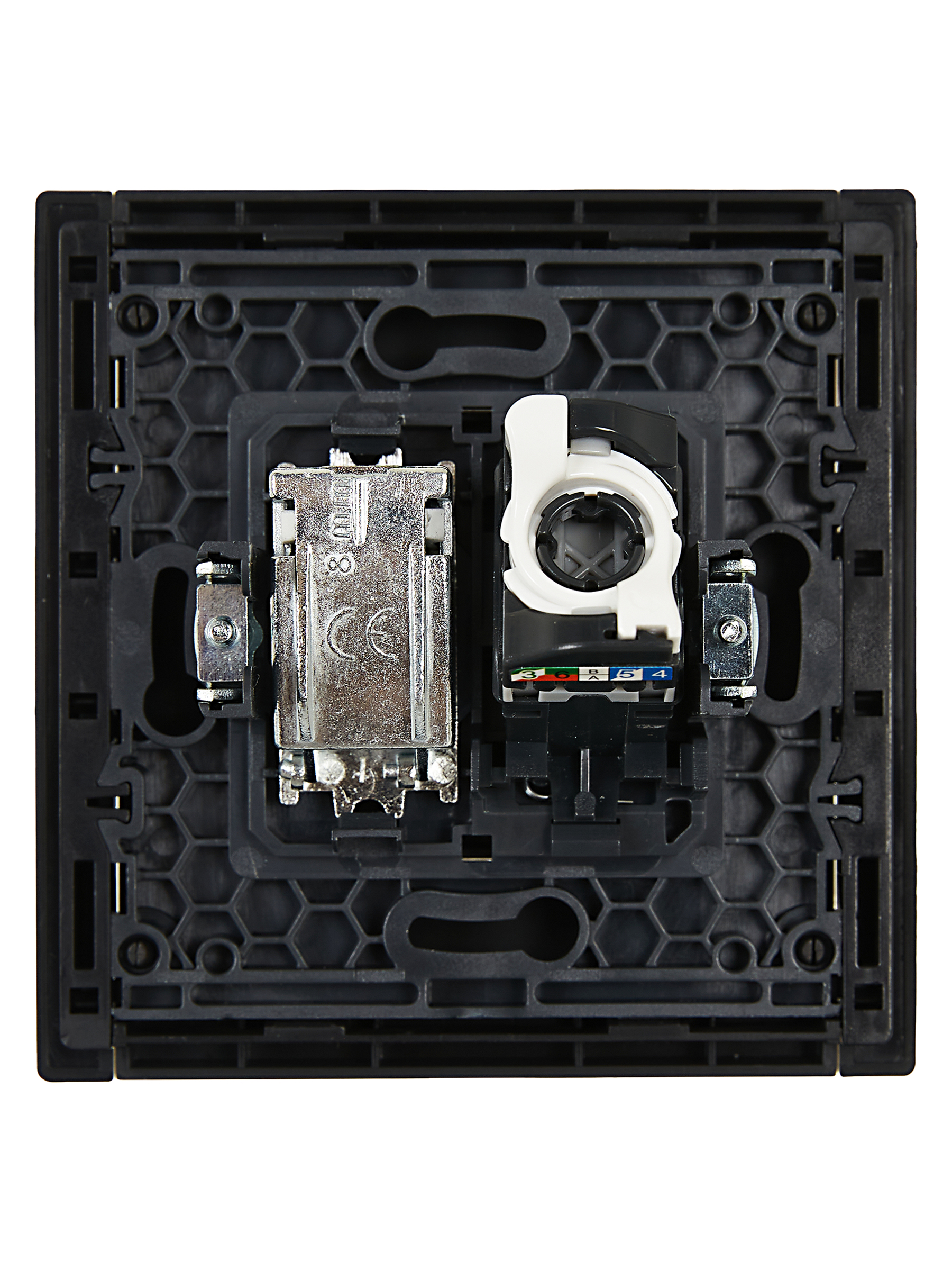 FORTE&PIANO Розетка двойная TV+RJ45 кат.5E FP136 черный IEK FP-AK20-1-K02
