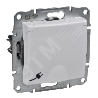 Sedna Розетка с заземлением со шторками с крышкой IP44 в рамку белая Schneider Electric SDN3100321