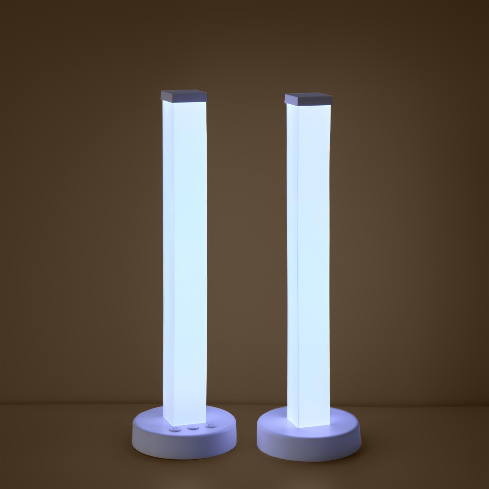 Светильник настольный LED Colorata, 5W, 350Лм, RGB, дим, 2шт, пульт ДУ Voltega VGL7325RL-L4W1