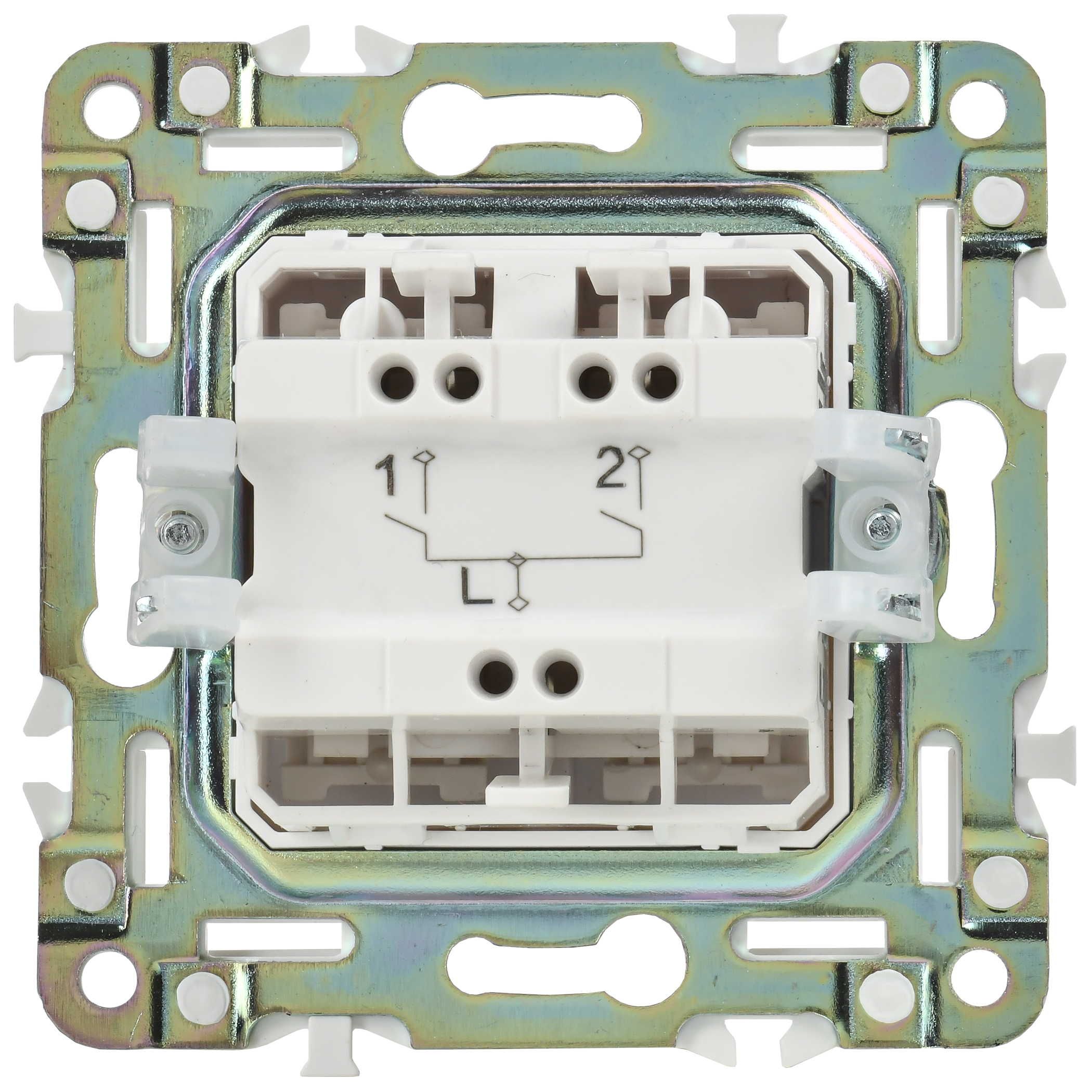 SKANDY Выключатель 2-клавишный 10А SK-V04W арктический белый IEK SK-V20-0-10-K01