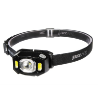 Фонарь налобный 5Вт LED + 2 x RED SMD ABS-пластик нейлон 5 режимов работы управление жестами дальность до 65м заряд microUSB в комплекте IP54 JazzWay 5036703