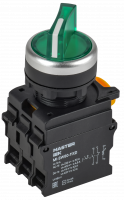 Переключатель с подсв. 2 полож. 1NO+1NC зелёный MASTER IEK MI-SW60-11XD-3-14-2-K06