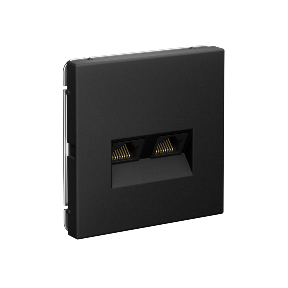 ARTGALLERY розетка двойная компьютерная RJ45+RJ45, кат.6А, механизм, карбон Systeme Electric GAL001088