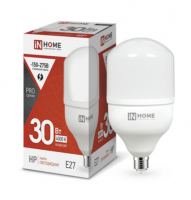 Лампа светодиодная LED-HP-PRO 30Вт 230В Е27 4000К 2850Лм IN HOME IN-HOME 4690612031071