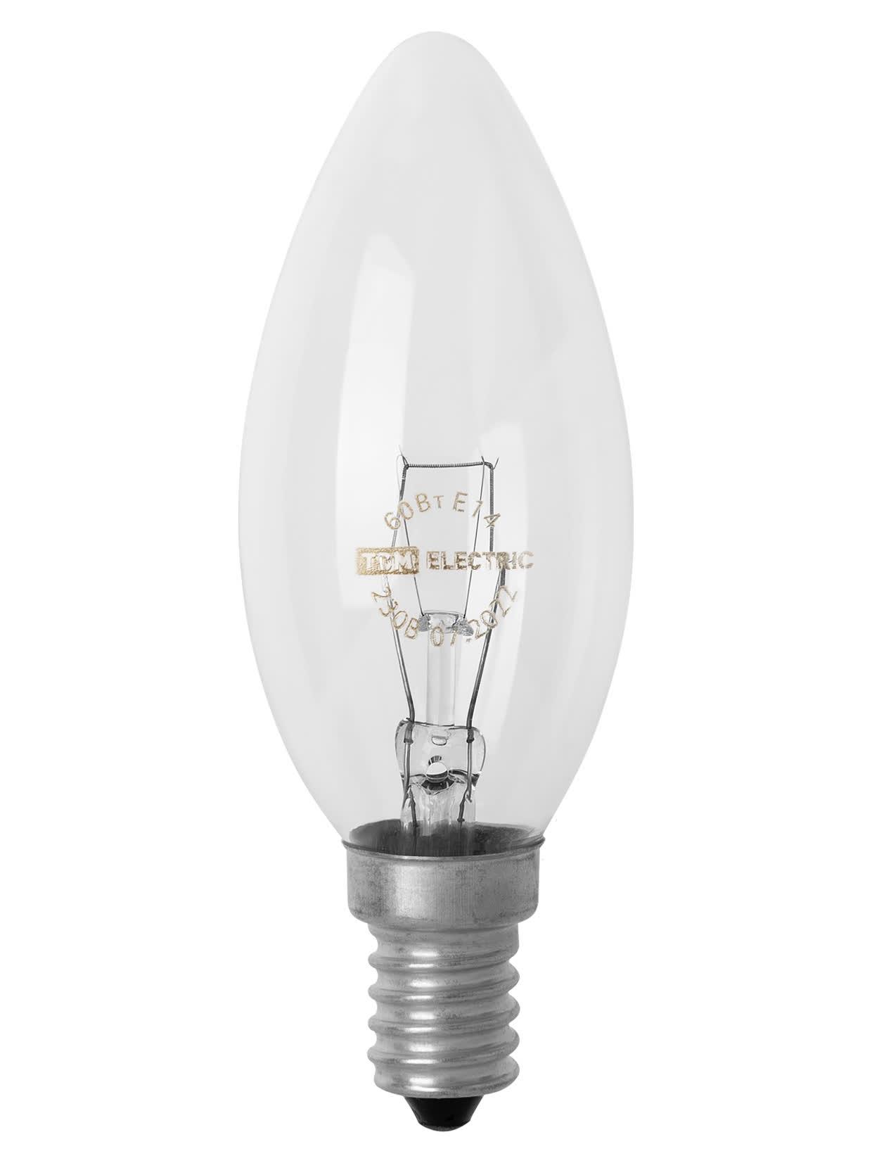 Лампа накаливания ''Свеча прозрачная'' 60 Вт-230 В-E14 TDM ELECTRIC SQ0332-0011