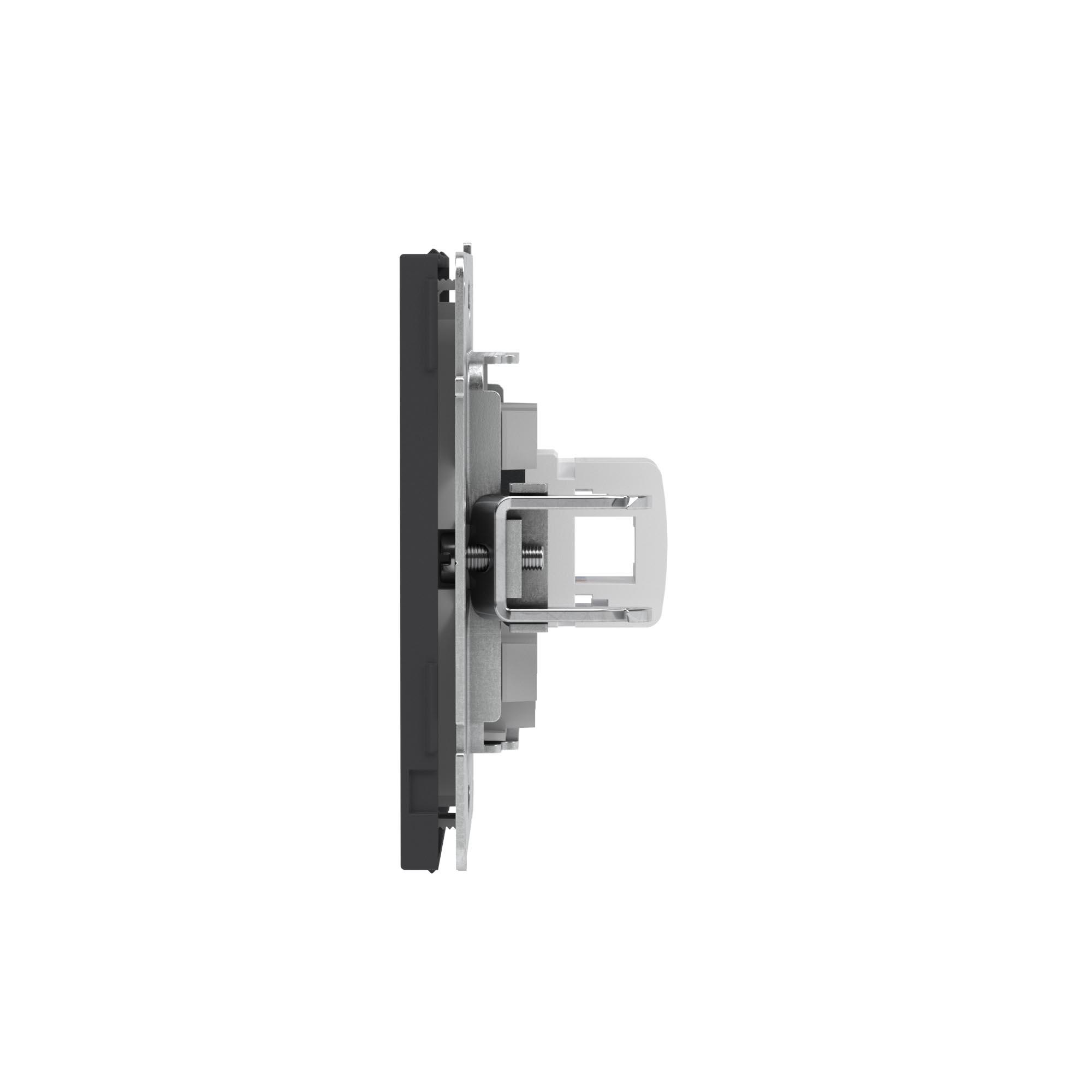Компьютерная розетка RJ-45 без шторки, кат.5е одинарная, KANT, черный уголь DKC 7012663