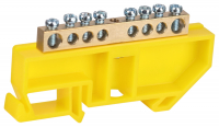 Шина NO-224-89 PE земля на DIN-изоляторе ШНИ-6х9-8-Д-желтый ЭРА Б0062959