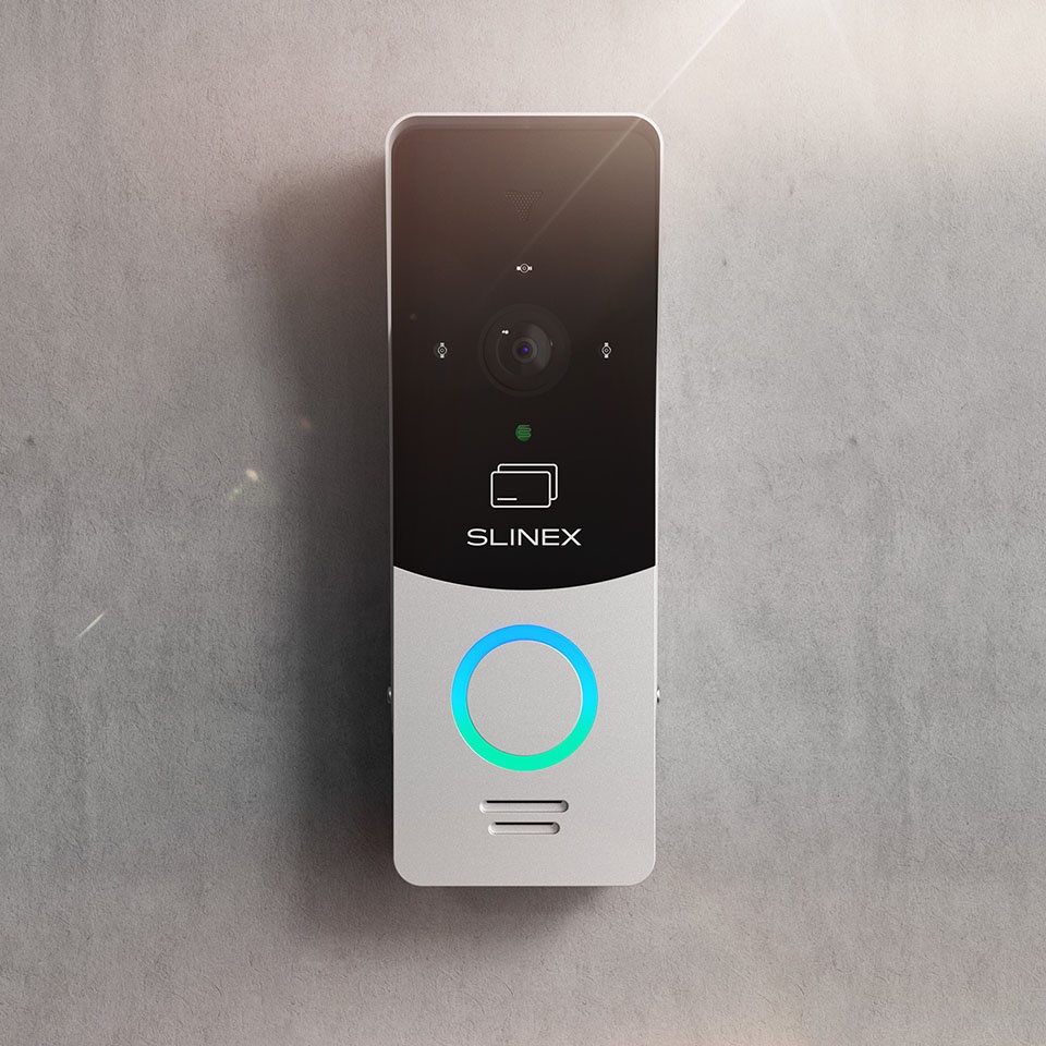 Панель вызывная видеодомофона со встроенным контроллером и считывателем бесконтактных карт EM-Marin SLINEX ML-20 CRHD Silver+Black ИВ-00000198