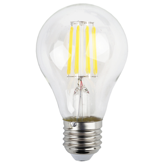 Лампа светодиодная декоративная LED 9 Вт 1170Лм 4000К груша, филамент нейтральный E27 230В F-LED A60-9W-840-E27 ЭРА Б0043434