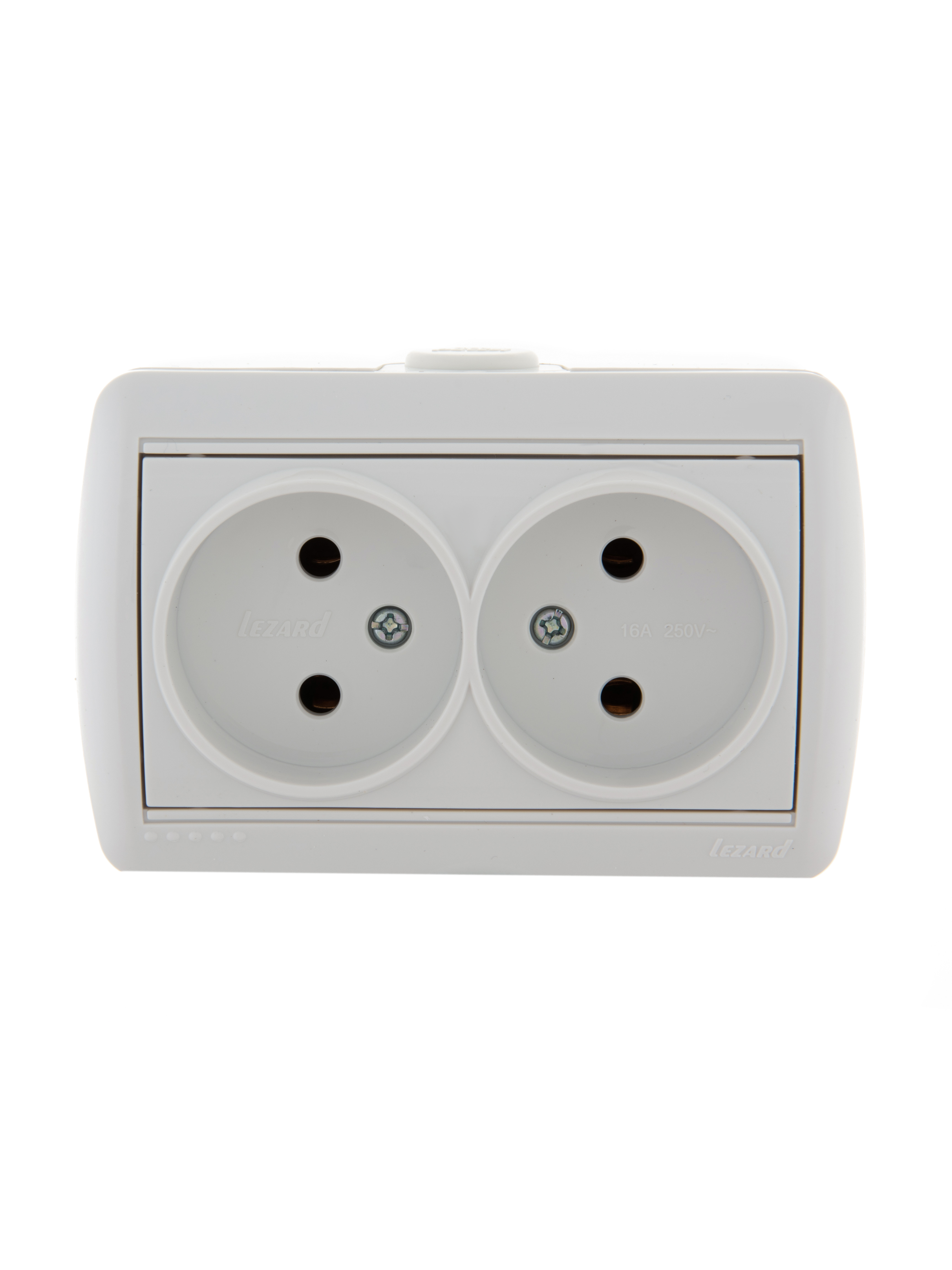 HATA Розетка двойная без заземления белая Lezard 710-0200-128